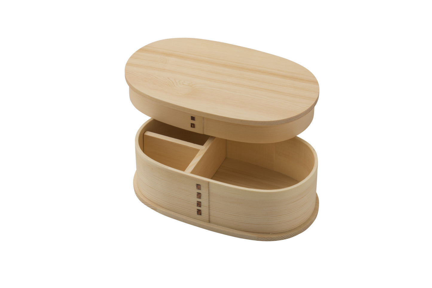 曲げわっぱ弁当箱 BENTO BOX　小判型一段 ナチュラル白系 1セット/5点